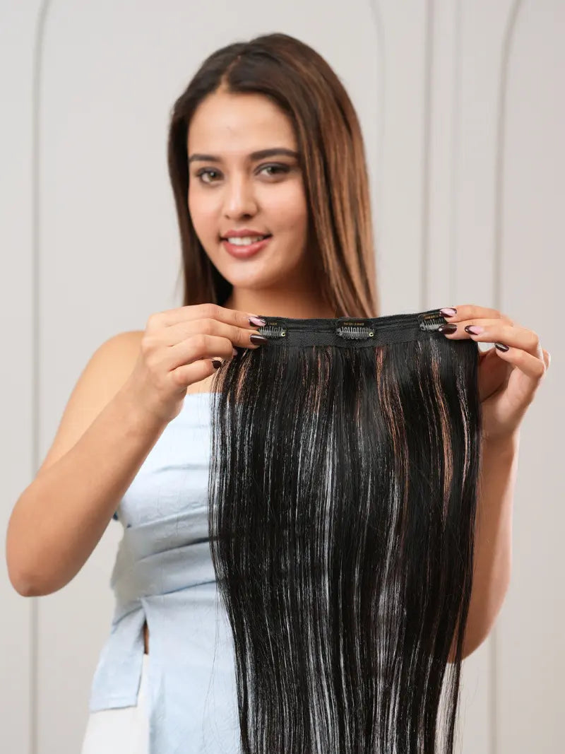 Seven Set Clip In Extensions - Straight Texture