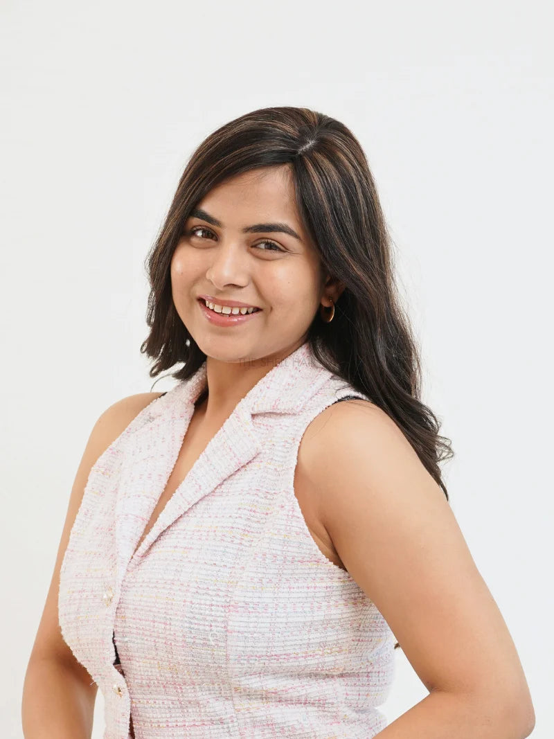 Buy 100% human hair topper for women near me, Silk hair topper with highlights online, Buy silk base hair toppers for women, Buy human hair silk based hair topper near me, Nish Hair topper for women