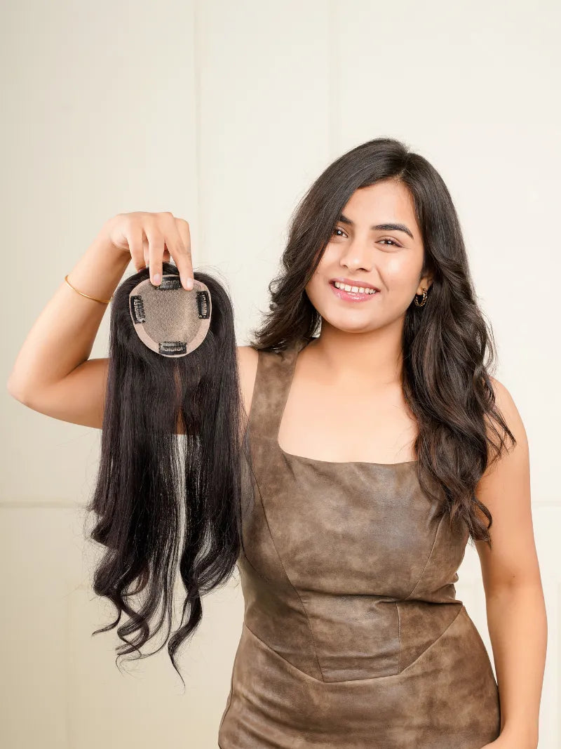 Silk base hair topper