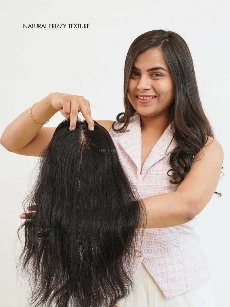 Buy silk base hair topper for women, Shop natural looking hair topper for ladies near me, Buy crown hair topper for women, Shop scalp hair topper for ladies online, Buy 100% human hair topper for women online