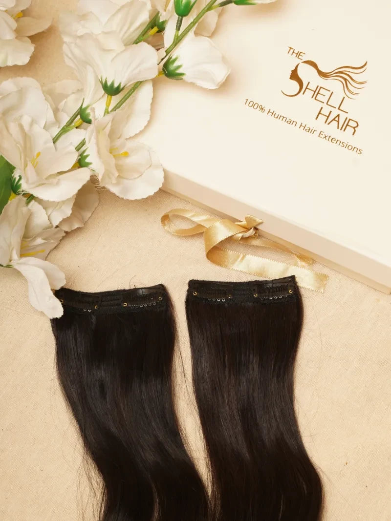 Two Set Volumizer Straight Texture Natural Black 12 Inch