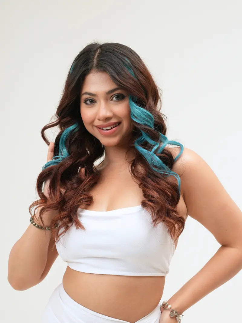 Shop blue clip in hair streaks online