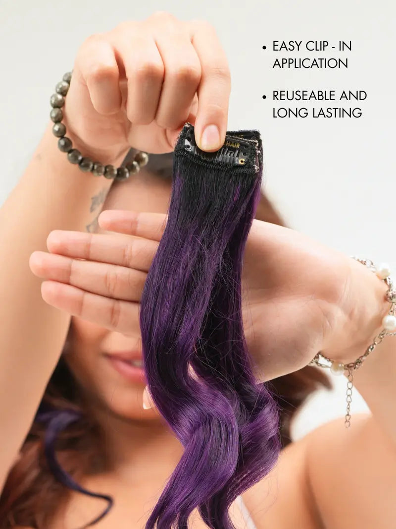 Buy purple color clip in streaks for ladies online at best prices