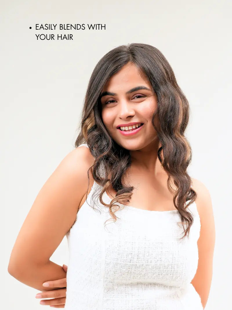 Light brown clip in hair streaks for women online