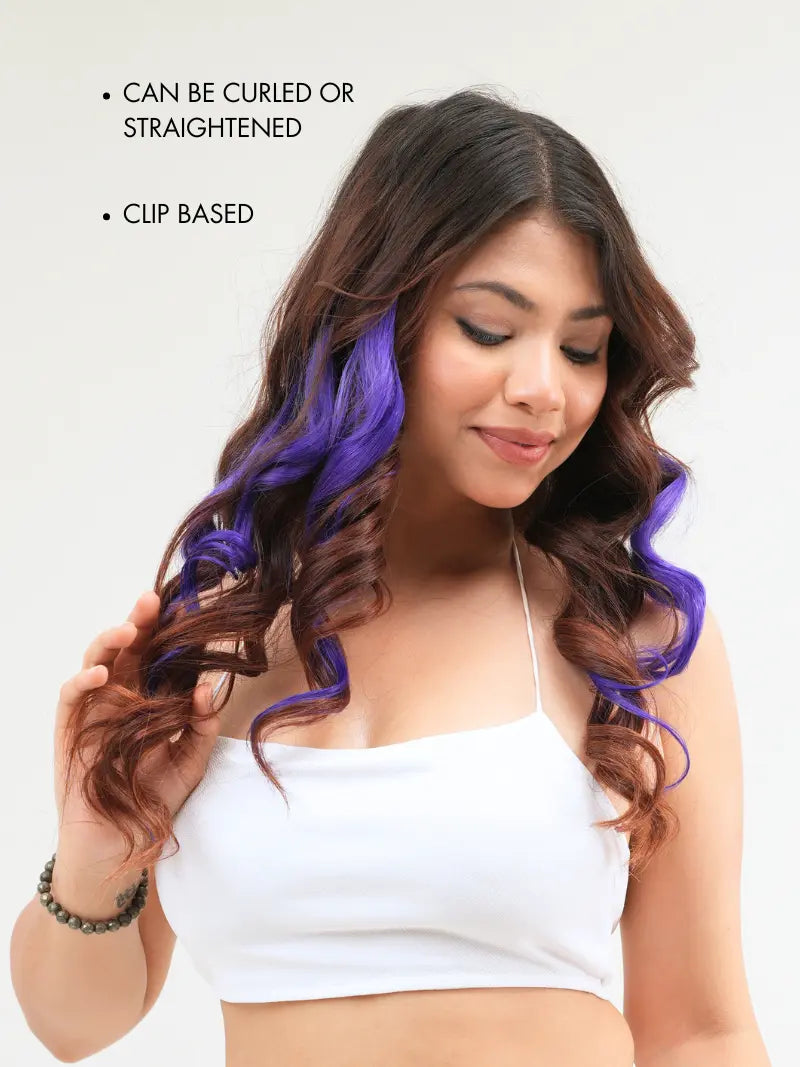 Buy clip in purple hair streaks for women online