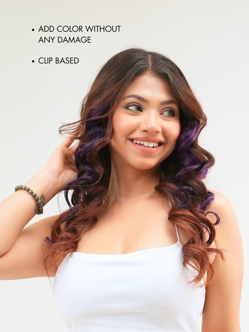 Purple color hair highlights for women online