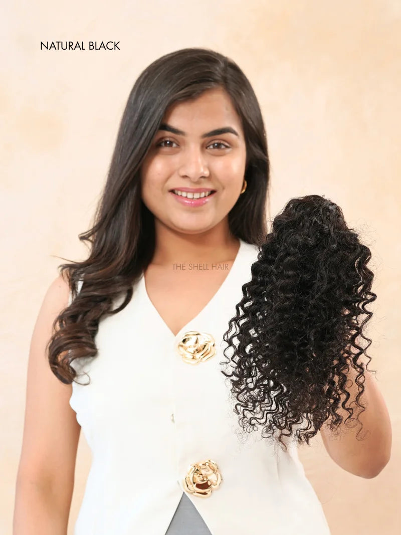 Shop curly clip in hair bun online, Buy human hair curly bun for women near me, Buy hair bun for curly hair online, Shop hair bun for curly hair