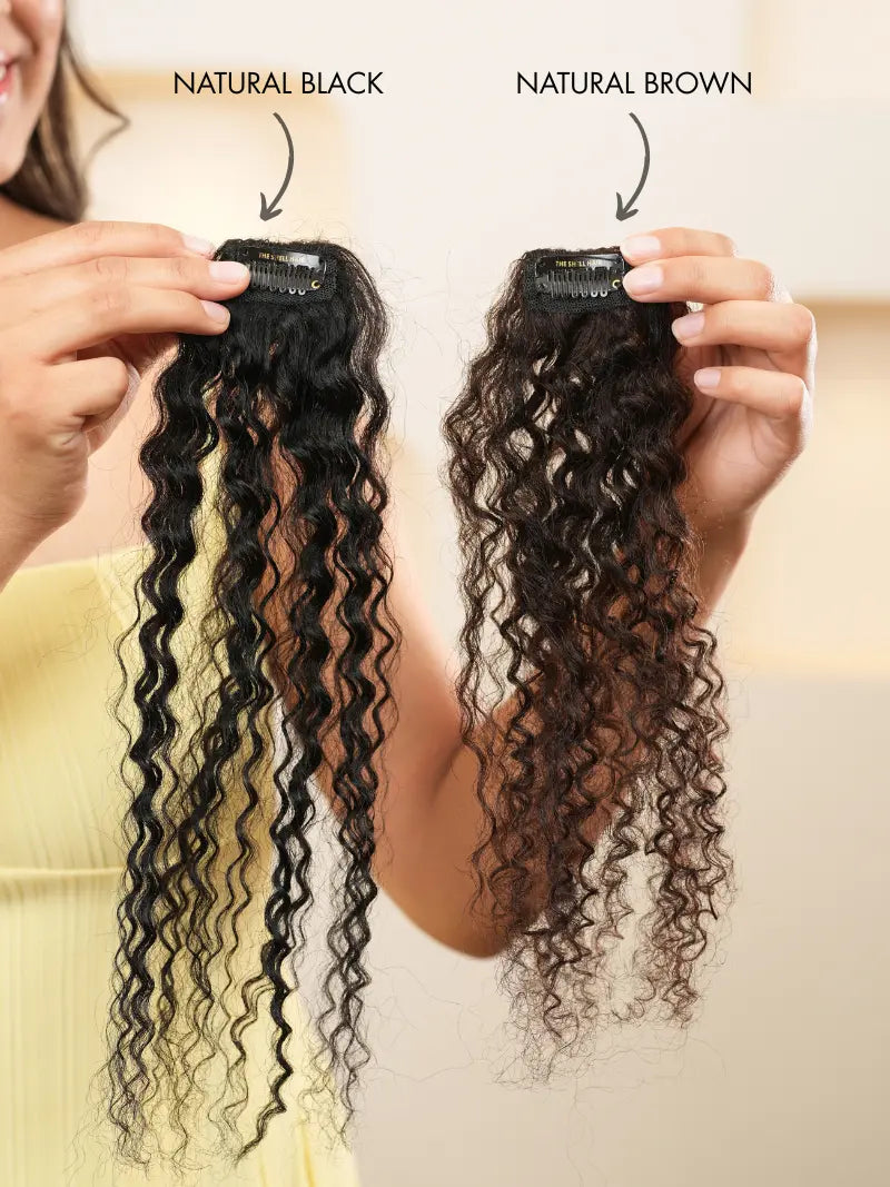 Invisible curly hair patch for small bald spots