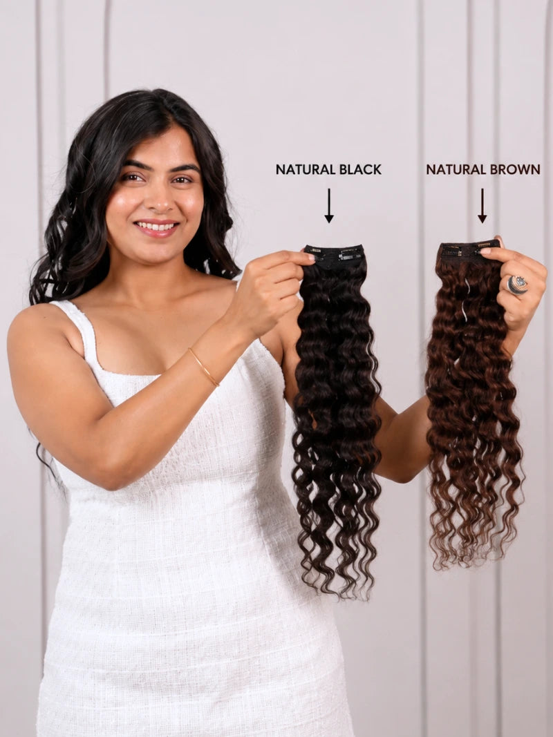 Curly patches for ladies, side hair patches for women online, hair extensions for volume, hair extensions curly hair online