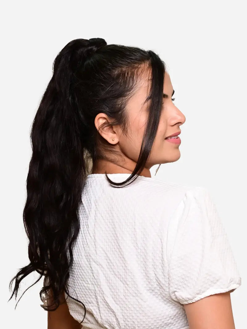 One hair stop claw clip ponytail extensions