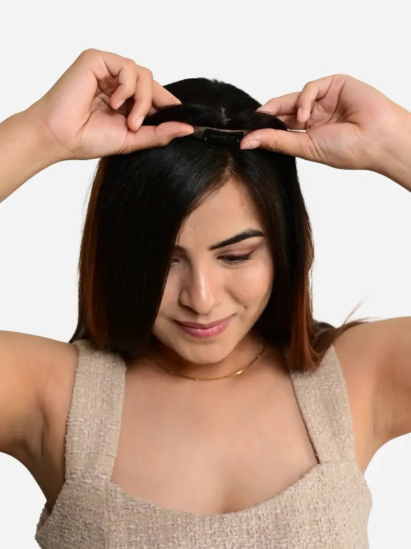 Shop natural silk hair topper with Balayage Highlights