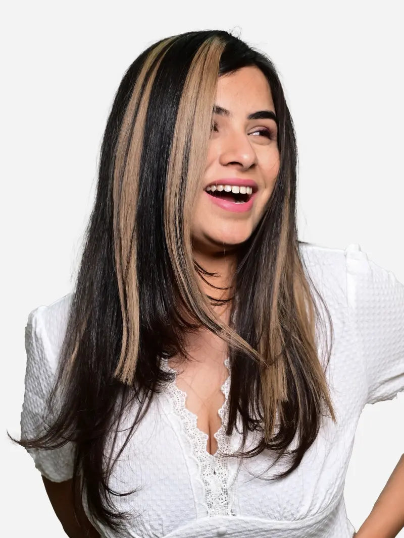 Caramel hair streaks