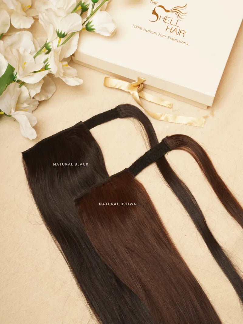 Buy wrap around clip in ponytail online in India