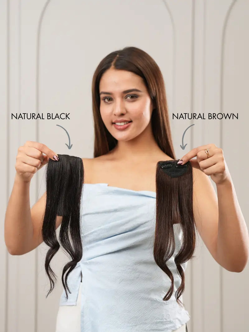 Brown color clip in bangs for women online