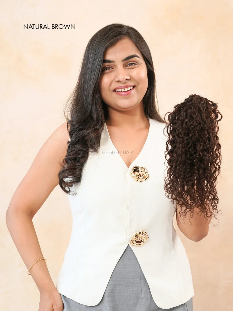 Buy clip hair bun extensions for women online, Shop hair bun extensions for curly hair online, Buy hair bun extensions for curls near me