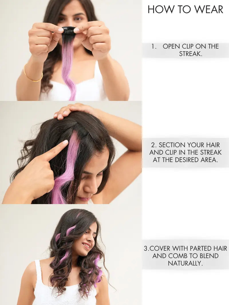 How to use clip in hair streaks