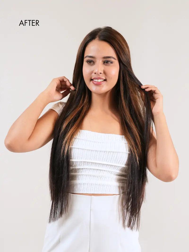Buy human hair halo extensions online in India