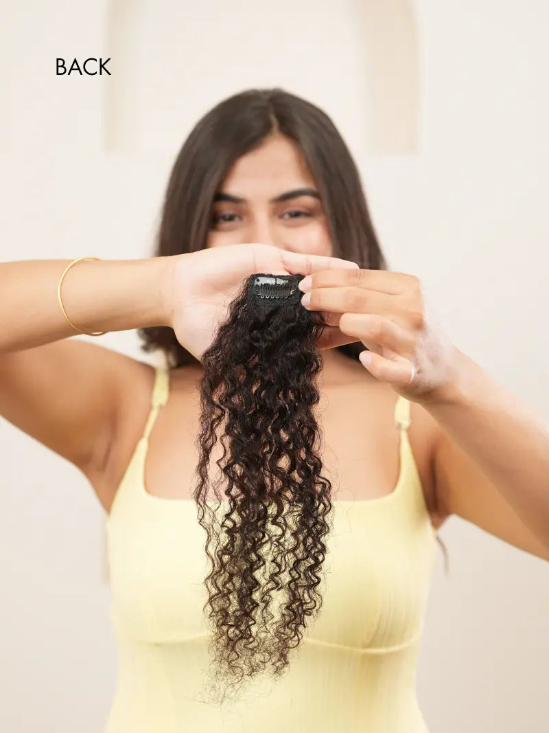 Curly hair patch for women to cover bald spots