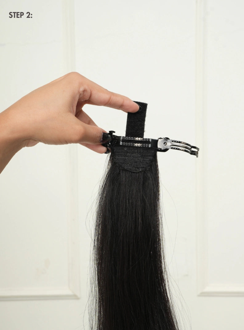 Best quality human hair ponytail extension online with buckle
