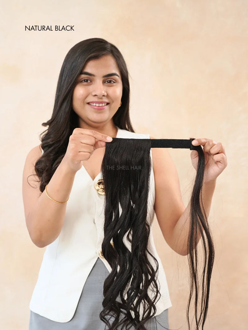 How to make voluminous ponytail at home, Buy ponytail hair extensions for ladies online, Shop ponytail extensions clip in, Buy wrap around ponytail hair extensions online
