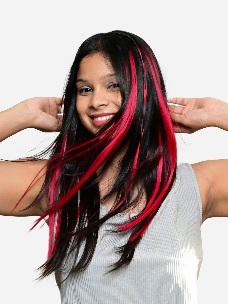 Shop Queen red clip in streaks