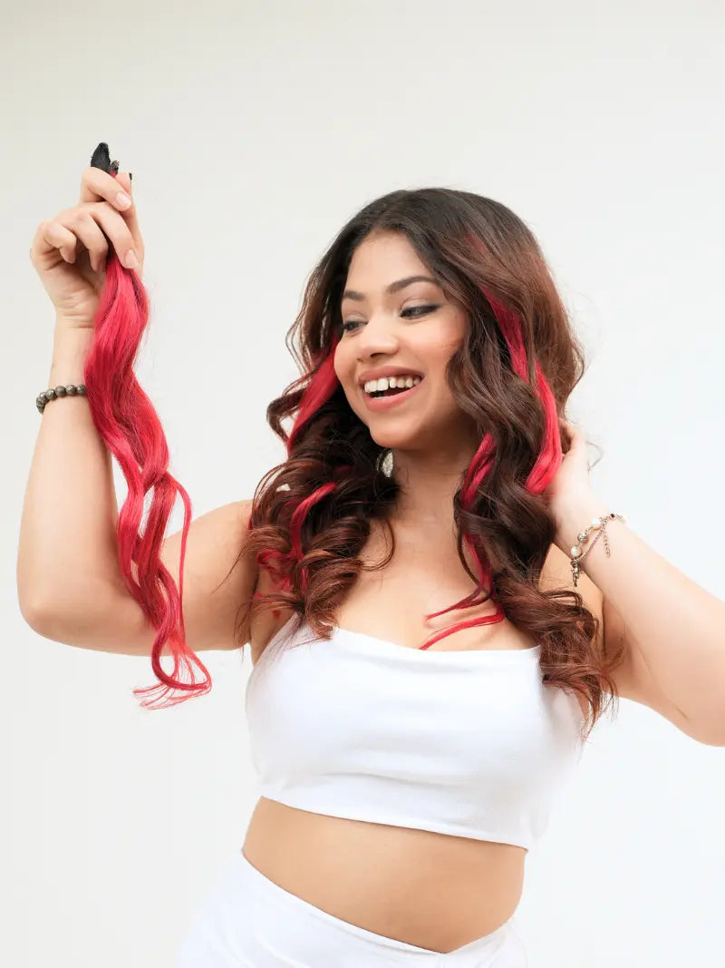 Buy red color hair highlights for ladies online