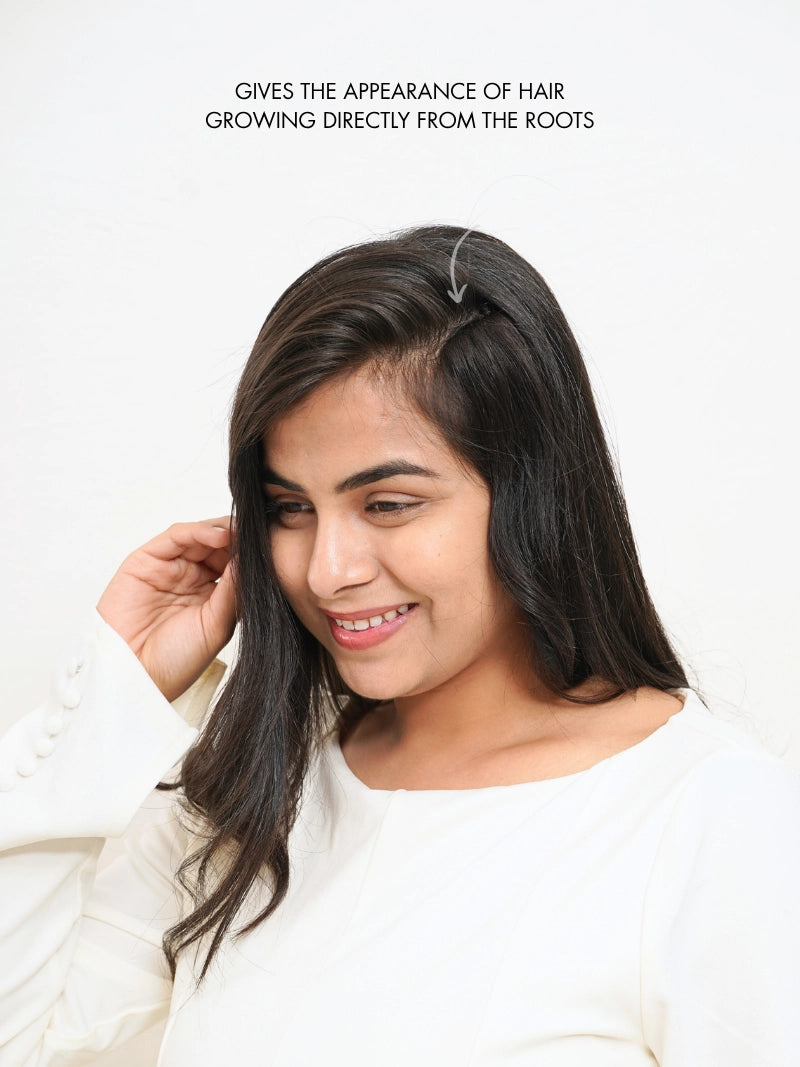 Buy hair extensions for thinning on temple area, How to wear hair extensions properly, Shop good quality hair extensions for women online, Buy seamless hair patches for ladies online