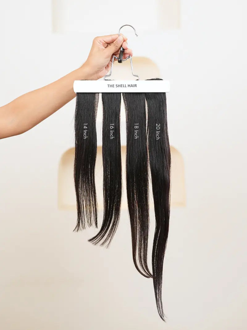 Natural color clip in hair streaks for indian hair