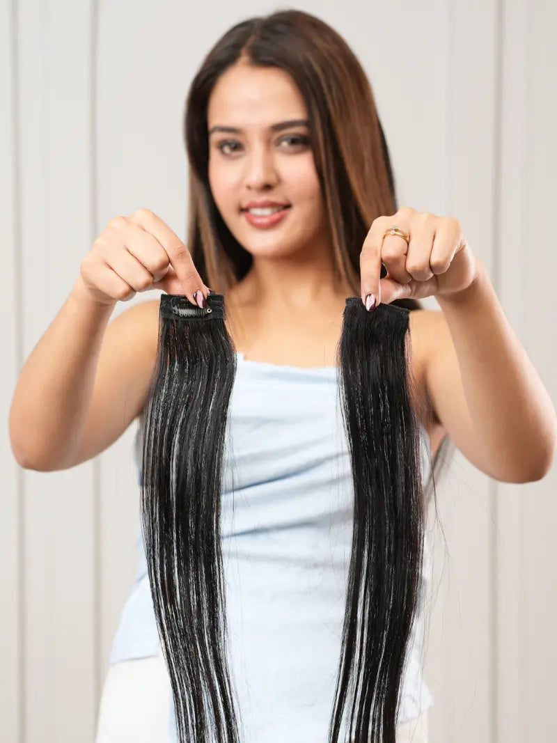 Seven Set Clip In Extensions - Straight Texture