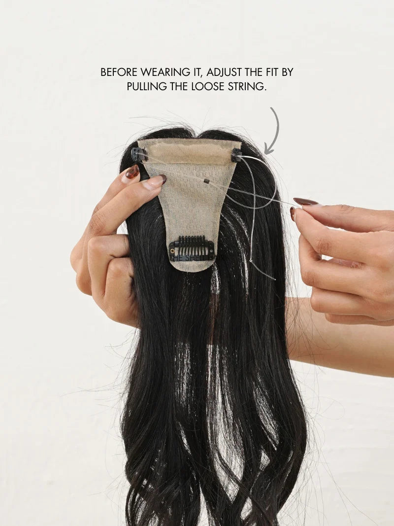 Buy T shape hair topper for ladies, Buy silk base T shape hair topper, Shop hair band topper for women, Buy clip free hair topper near me, Buy hair topper without clips online