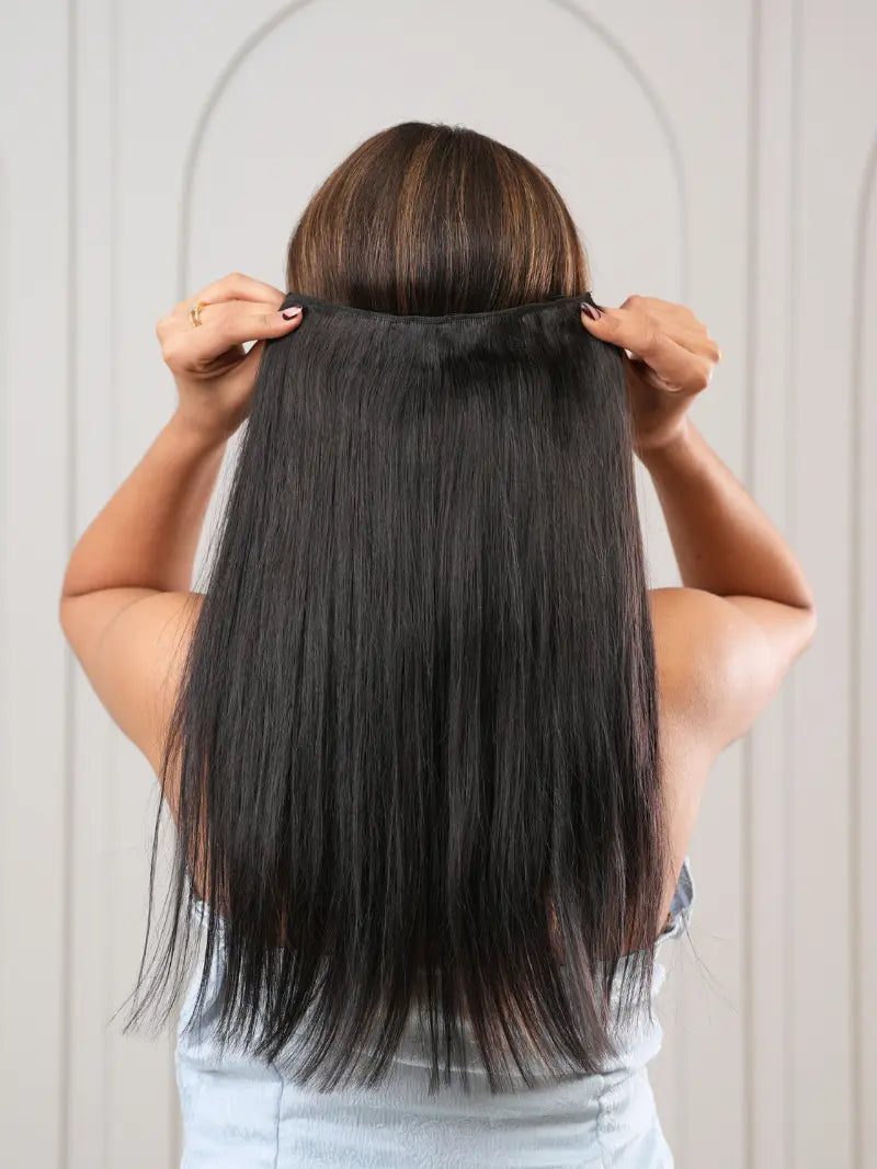 Natural looking one set volumizer for straight hair