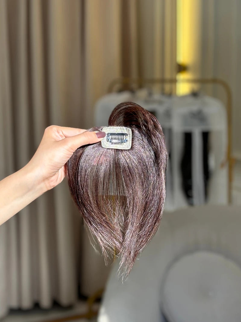 Hair topper for females, hair thinning hair extensions, bald spots cover with natural hair, natural looking bangs