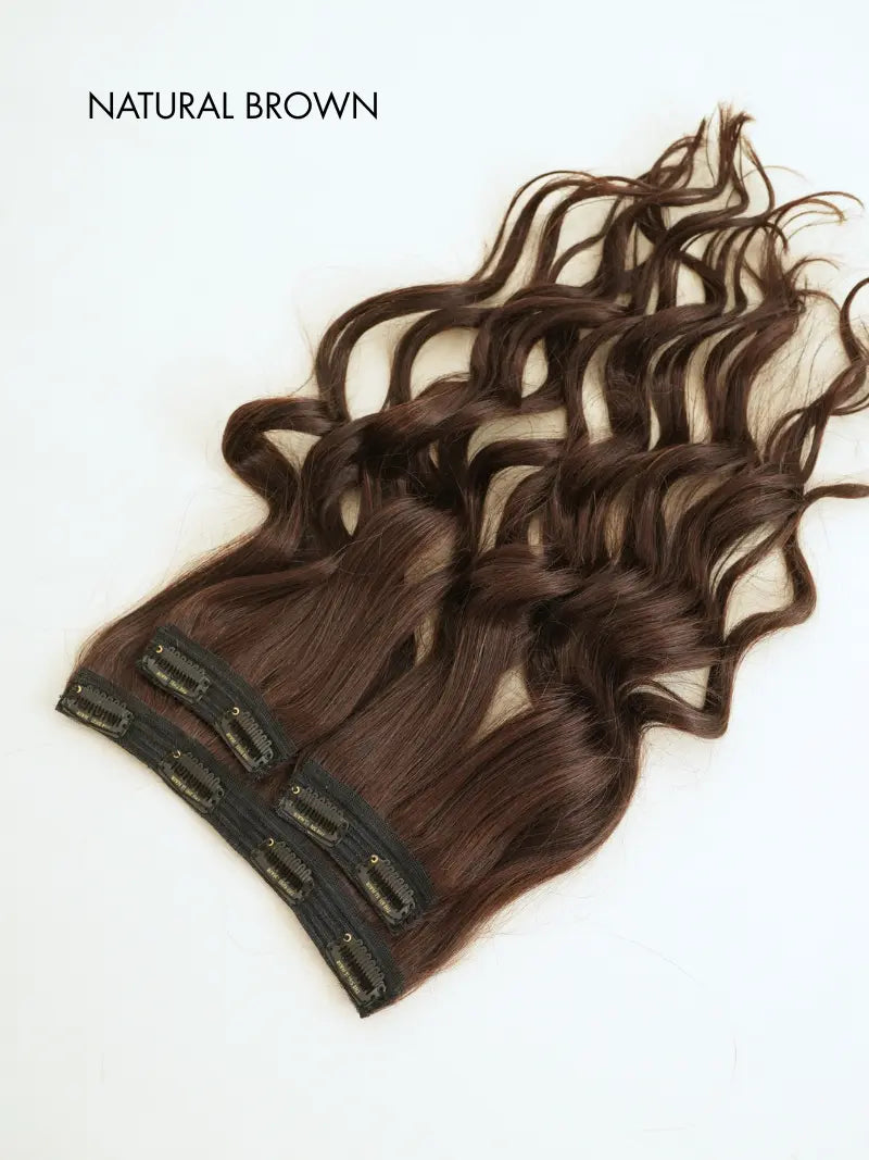 Brown wavy clip in hair volumizers for women near me