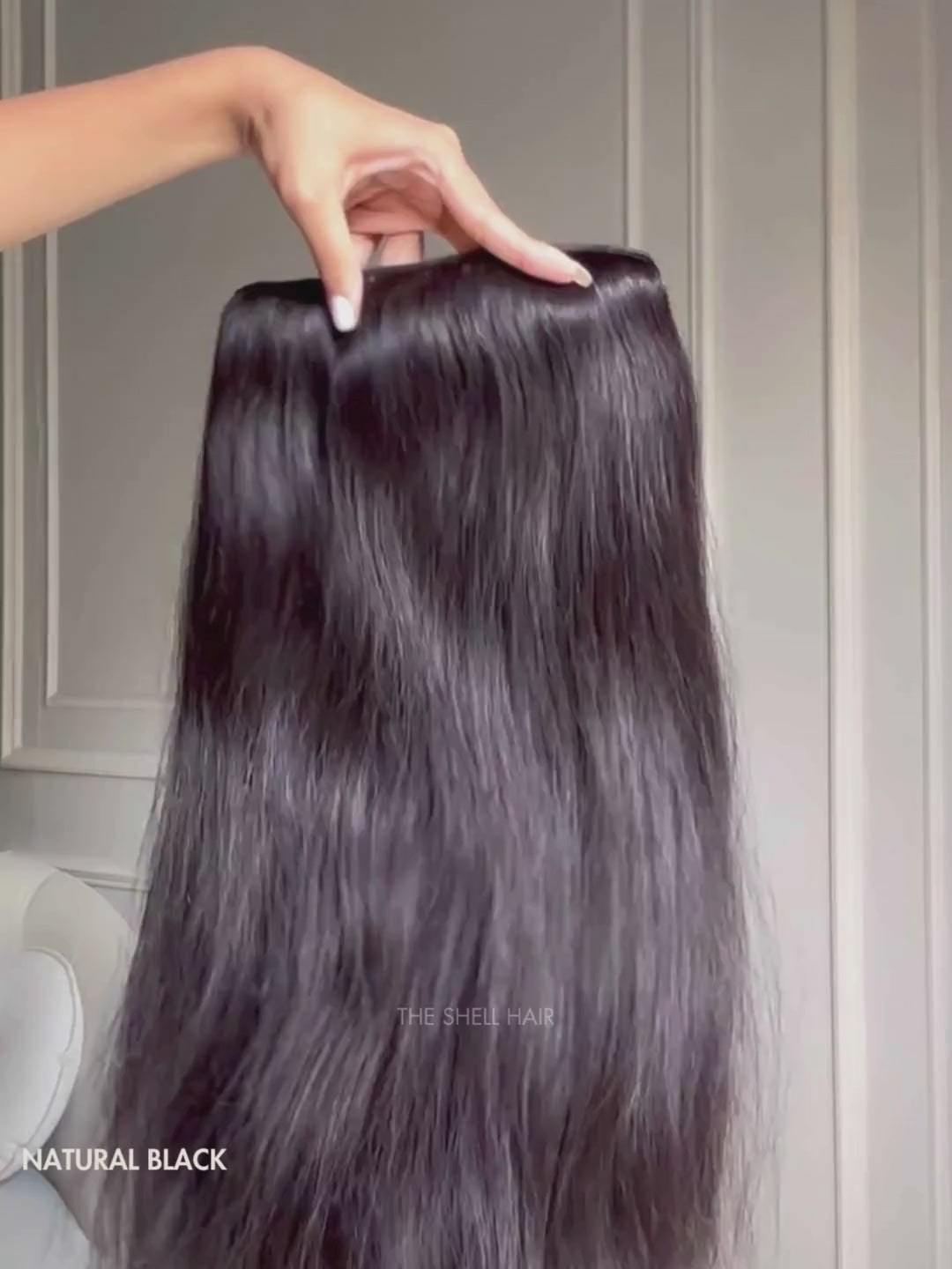 Straight hair extensions for volume.