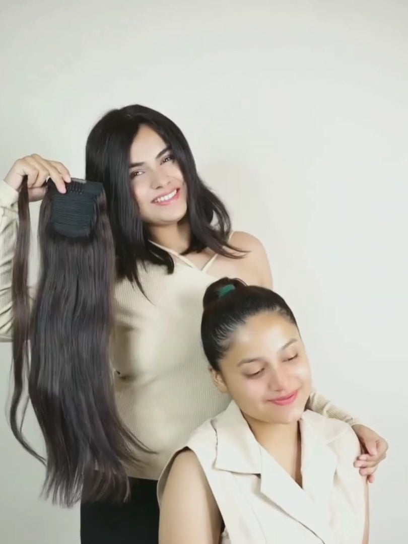 Buy straight wrap around ponytail extension.