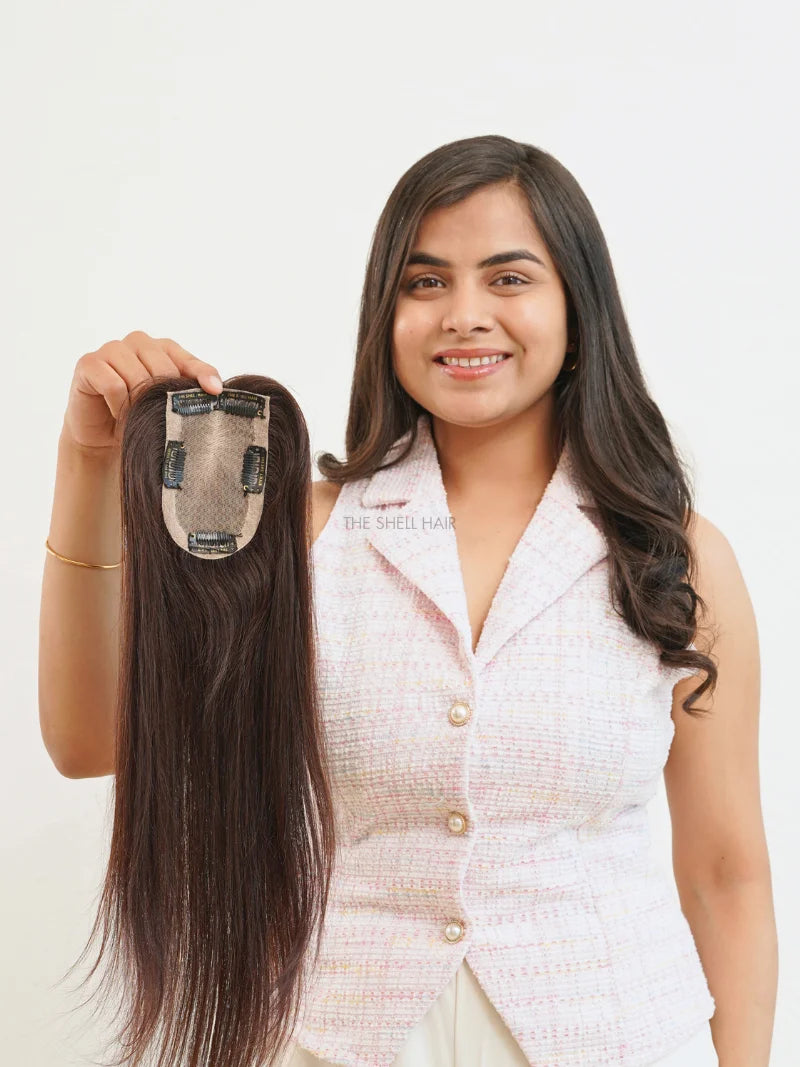 First image of 3x5 silk hair topper for women, Buy most realistic hair topper for women, Shop hair topper for ladies