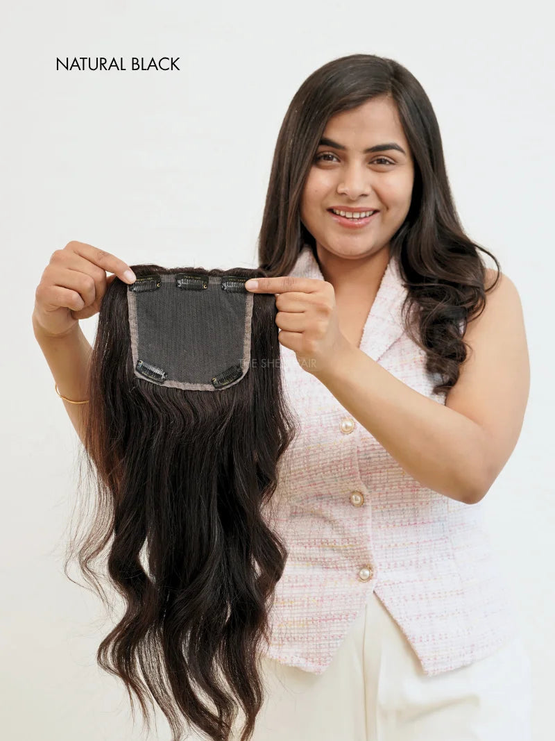 Buy lace base hair topper for ladies, Shop black lace hair topper for women online, Buy lace hair topper for hair thinning online