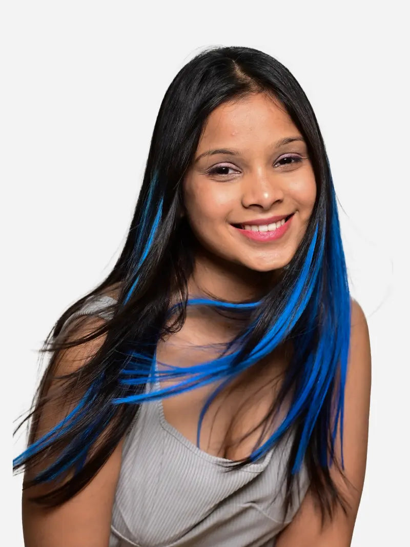 Blue hair streaks