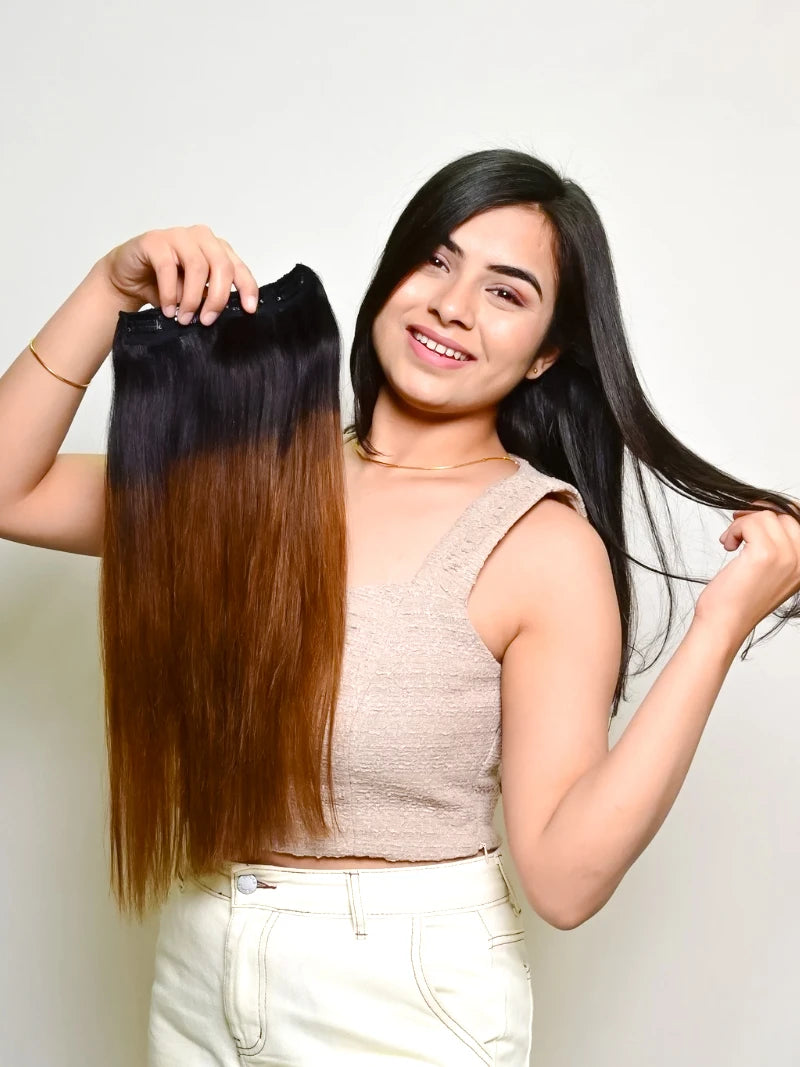 Shop clip in extensions with balayage for women