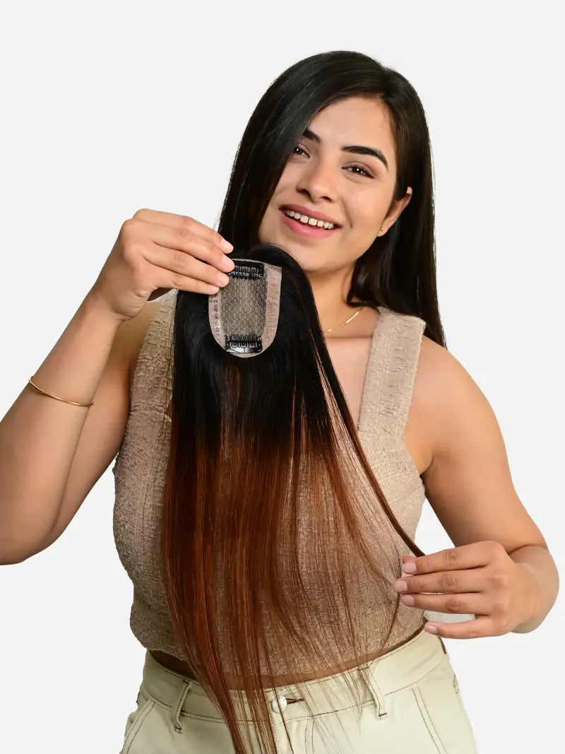2.5x3.5 Ombre Silk Hair Topper for Women