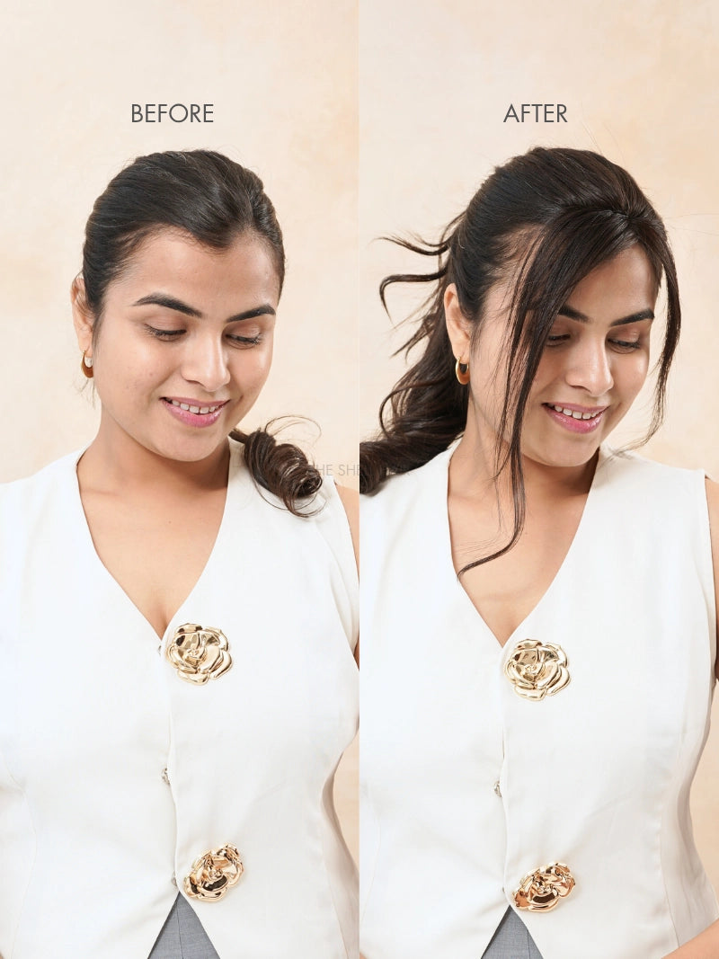 Shop hair bangs extensions for women online, Buy hair bangs for girls and women online, Buy hair extensions for forehead thinning online, Buy 100% human hair patches for ladies near me