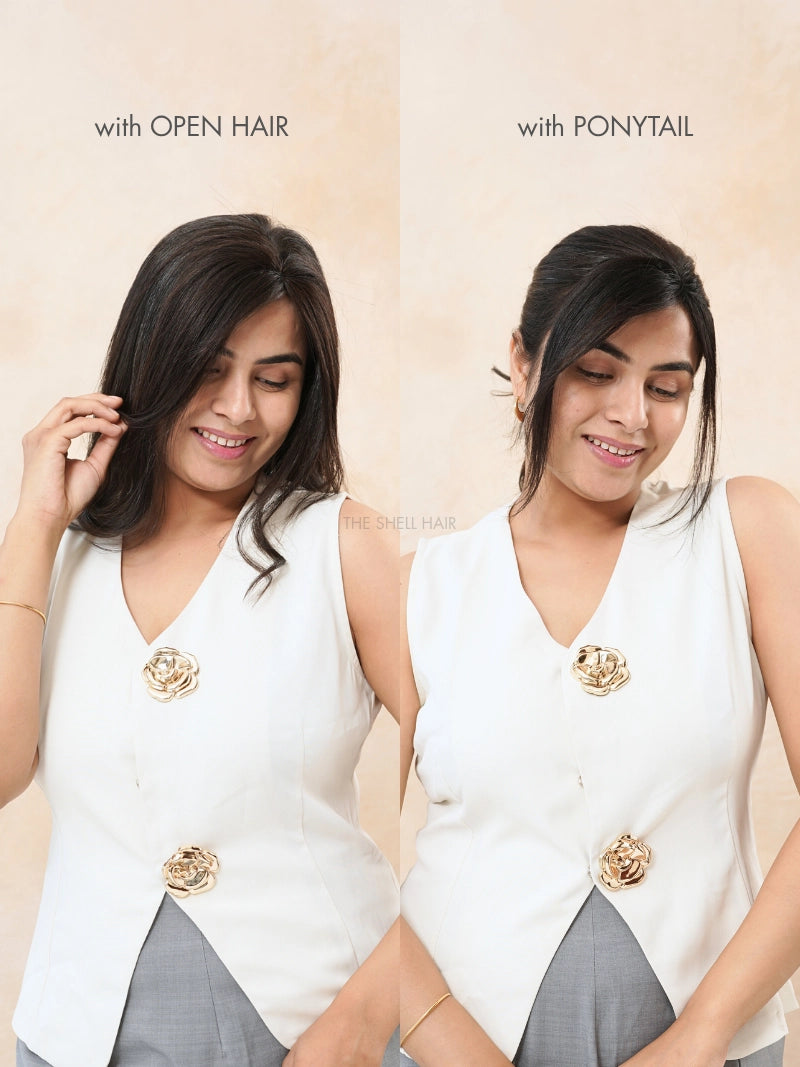 Buy hair extensions for forehead thinning online, Buy 1 HS hair extensions for thinning online, Buy hair extensions for hair thinning online, Shop hair bangs for girls and women online