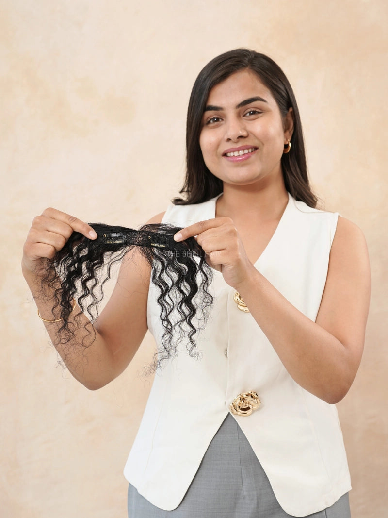 Buy hairline curly patch for women online, Shop front hairline patch curly texture online, Buy hairline patch for curly hair online, Buy hair extensions for curly hair online