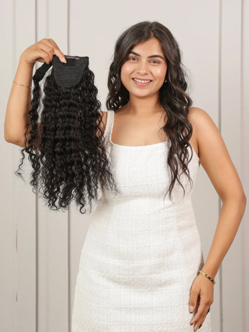 First image of curly hair ponytail, ponytail for curly hair, curly ponytail hair extension, human hair curly ponytail, curly clip in ponytail, curly hair ponytail extension, clip in ponytail curly hair, long curly ponytail extension, voluminous curly ponytail, ponytail extension for curly hair