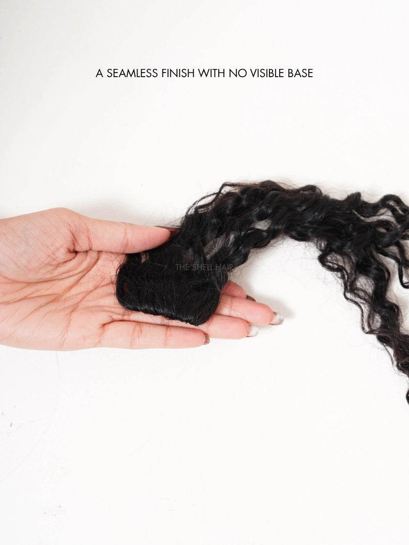 Buy curly invisible cover up patches for natural volume, Shop curly hair patch for women online, Buy curly and wavy hair extensions for women online