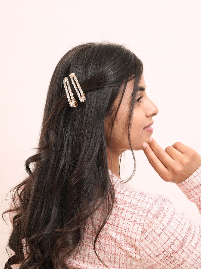 First image of rhinestone hair clip, Buy stone hair clips for girls and women online, Buy rhinestone side clip for styling online