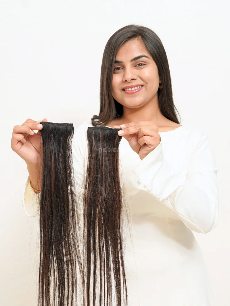 Buy two set volumizer for women online, Shop clip in hair extensions with highlights for women online, Buy clip in highlighted hair extensions for women online