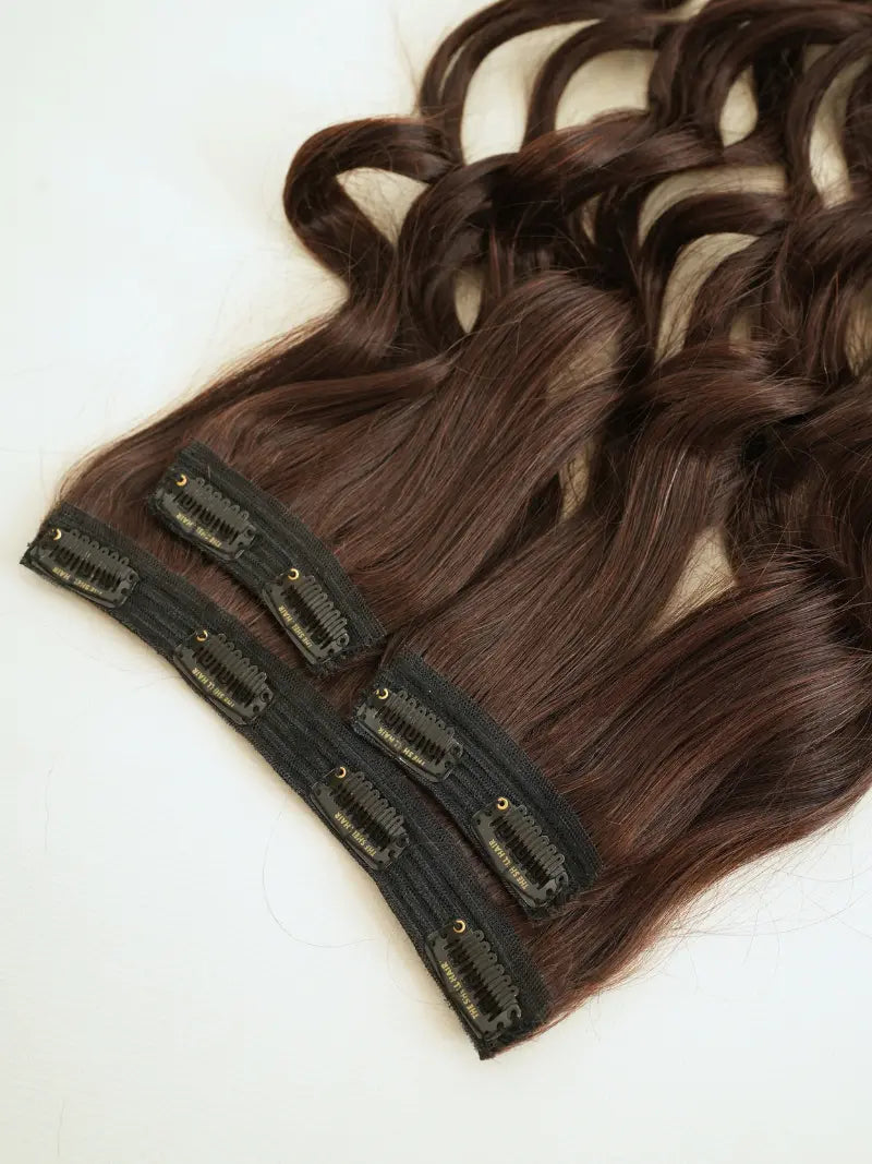 Shop brown clip in hair extensions for women online