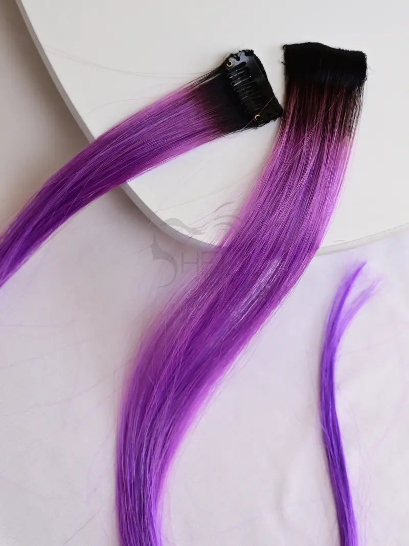 Purple clip in streaks