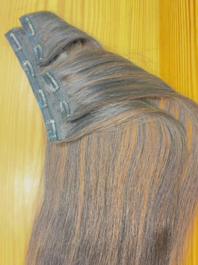 The Shell Hair Best Human Hair Clip in Volumizer Extensions for women with Highlights